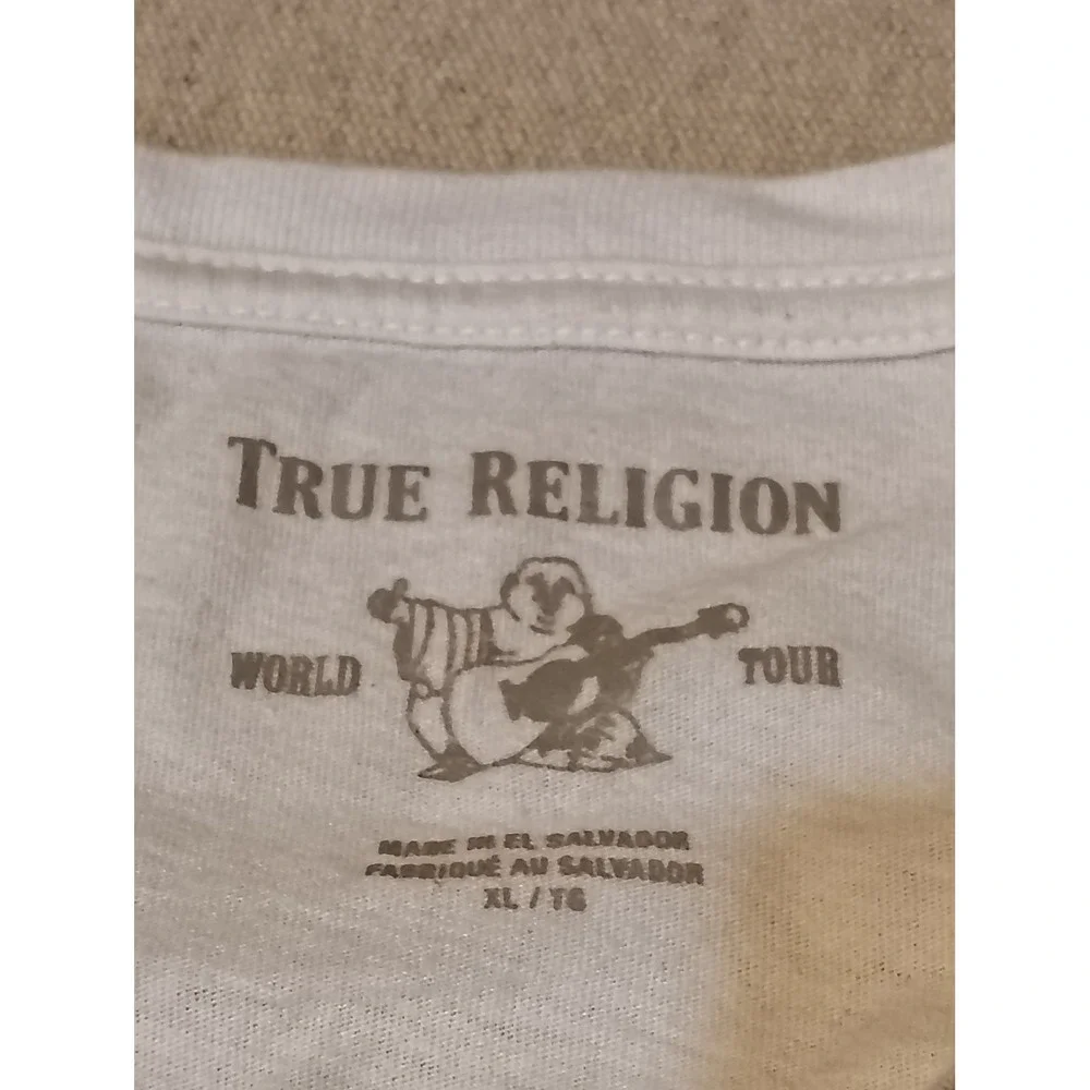 True‎ Religion Mens World Tour Buddha Graphic Tee White Green XL 20